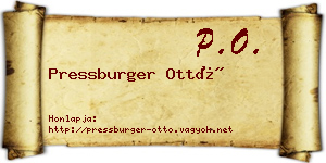Pressburger Ottó névjegykártya